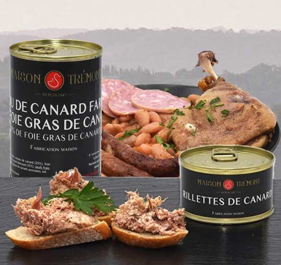 French Box : Cadeau gourmand du Gers, Foie gras de canard et Rillettes